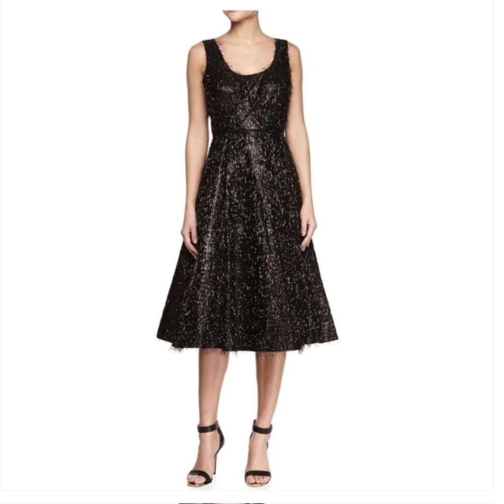 Tracy Reese Sleeveless Beaded & Eyelash Fringe Cocktail Dress US Size 8